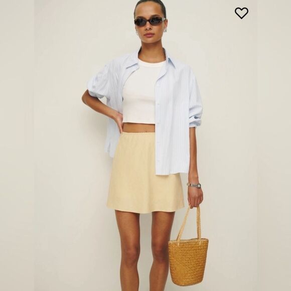 Reformation Brandy Linen Skirt in Parmesan Medium $148 - Picture 6 of 6